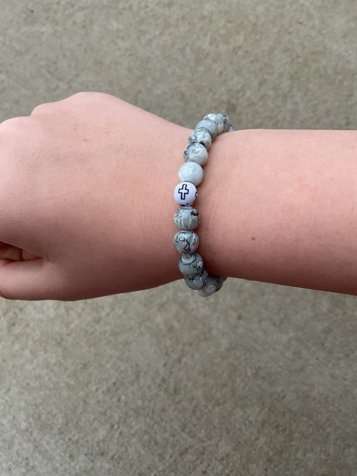 Grey sky’s cross bracelet